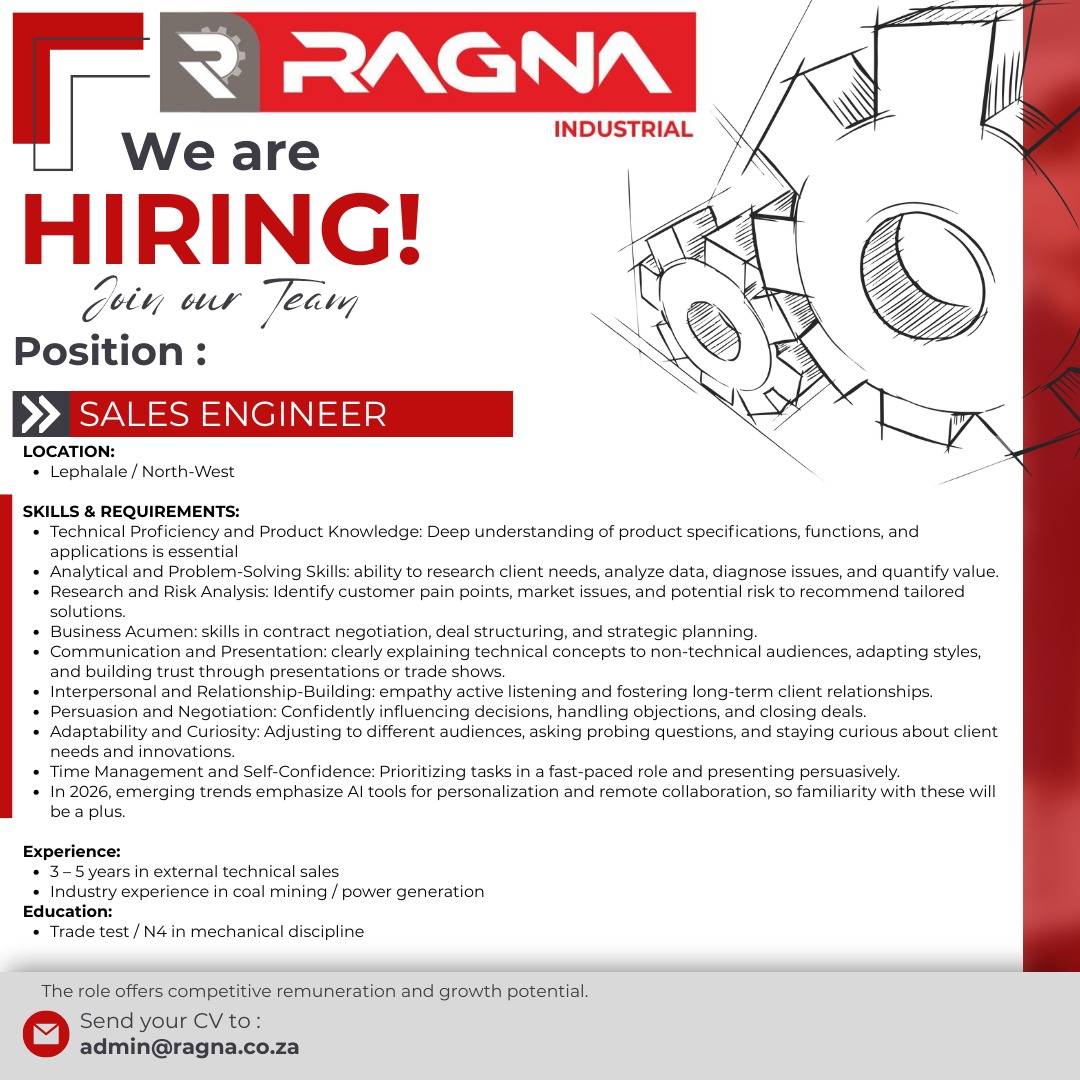 Sales Engineer - Lephalale/North-West - Siyahlula Consulting